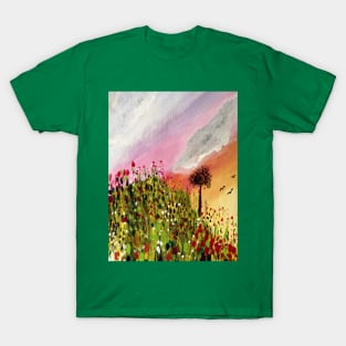 Hand Painted Watercolour of Wildflowers Inspired by the Devon Countryside T-Shirt